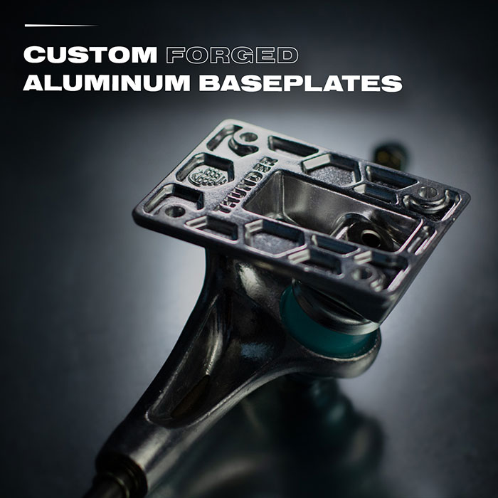 Custom forged aluminum baseplates.