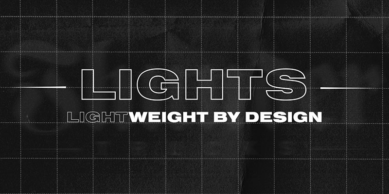 Thunder lights. Light weight by design.